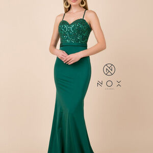 Green Sleeveless Bridesmaid Long Dress